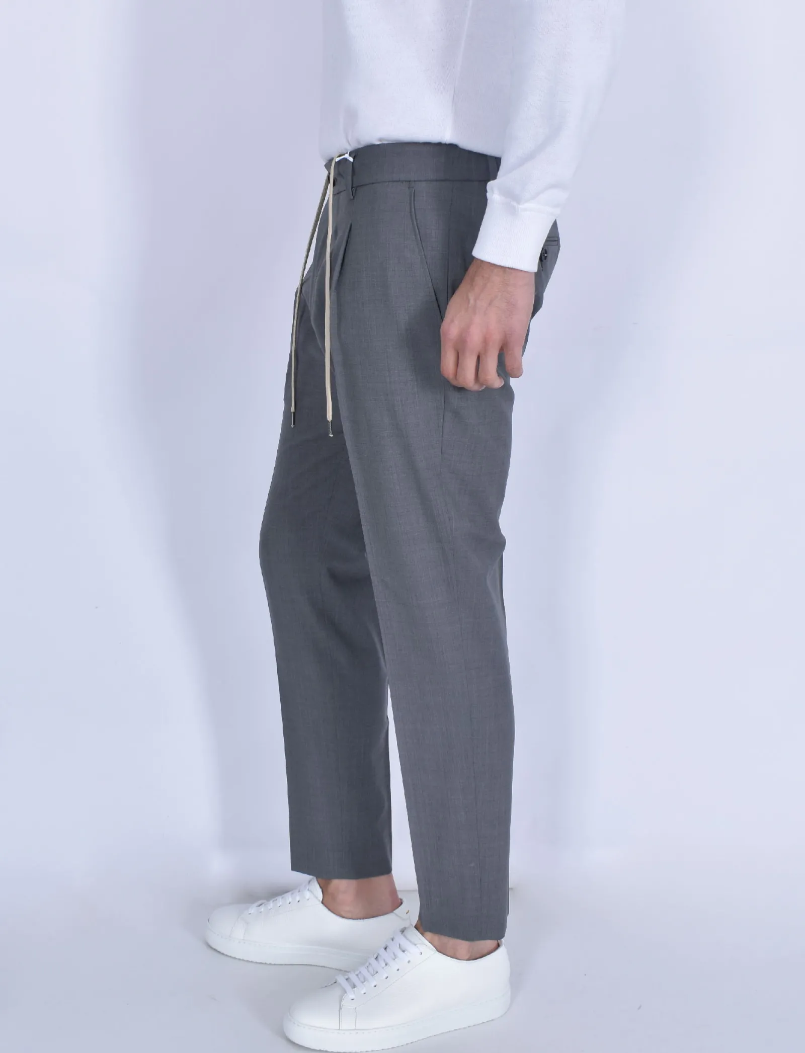 BE ABLE Pantaloni<Pantalone riccardo regular grigio laccio fresco lana