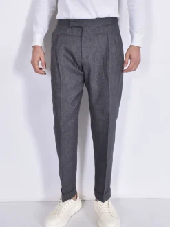 BE ABLE Pantaloni<Pantalone Robby acciaio lino