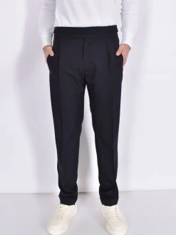 BERWICH Pantaloni<Pantalone blu retro gurkha senza passanti frescolana