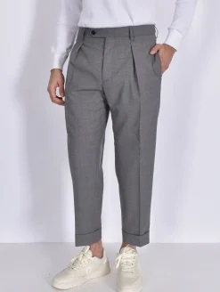 BERWICH Pantaloni<Pantalone chiai grigio fresco lana vergine