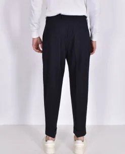 BERWICH Pantaloni<Pantalone chiaia blu notte fresco lana vergine