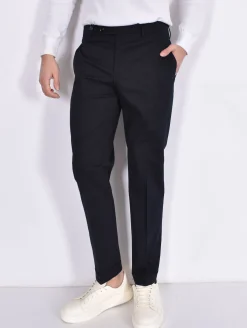 BERWICH Pantaloni<Pantalone italiano blu navy Yretro cotton stretch