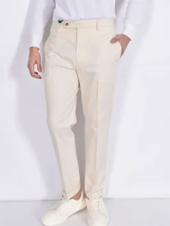 BERWICH Pantaloni<Pantalone italiano ecru Yretro cotton stretch