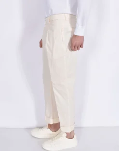 BERWICH Pantaloni<Pantalone italiano cotone stretch ecru