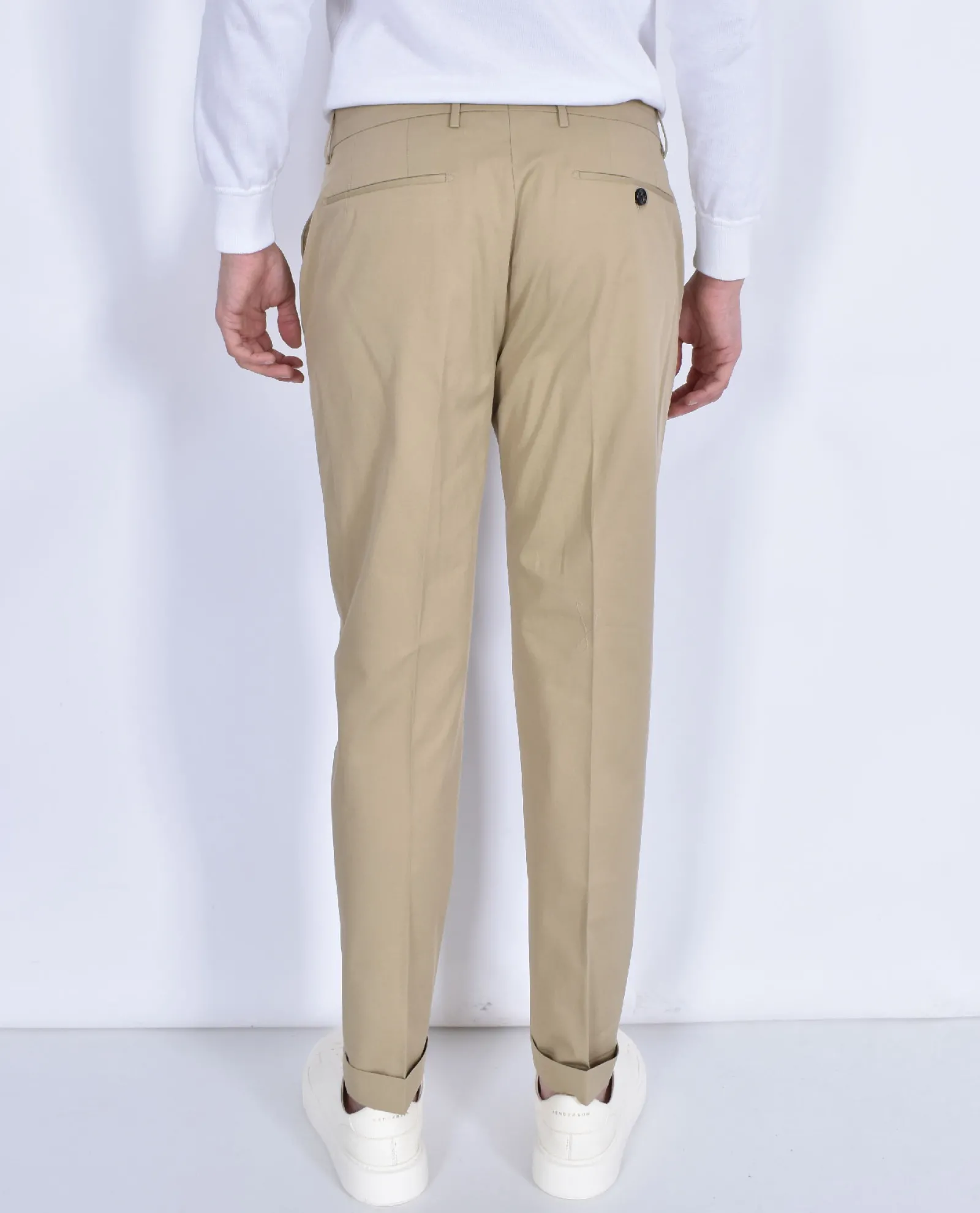 BERWICH Pantaloni<Pantalone italiano beige Yretro cotton stretch