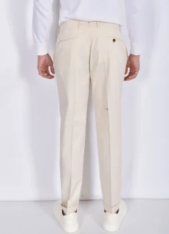 BERWICH Pantaloni<Pantalone italiano ecru Yretro cotton stretch