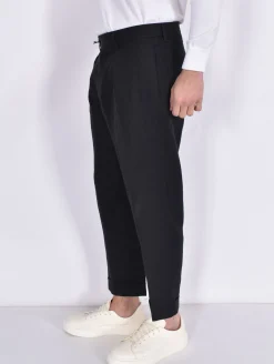 BERWICH Pantaloni<Pantalone lino nero Chiaia