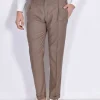 BERWICH Pantaloni<Pantalone micro pied de poule tabacco fresco lana