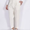BERWICH Pantaloni<Pantalone panna bianco pinces cotone