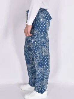 MC2 SAINT BARTH Pantaloni<Pantalone blu lino bandana