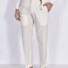 MICHAEL COAL Pantaloni<Pantalone bianco panna Work risvoltini