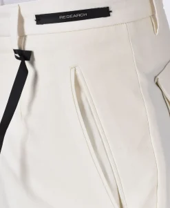 MICHAEL COAL Pantaloni<Pantalone bianco panna Work risvoltini