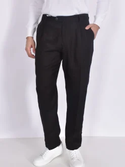 OFFICINA 36 Pantaloni<Pantalone lino nero