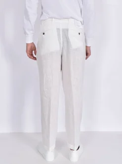 OFFICINA 36 Pantaloni<Pantalone lino bianco