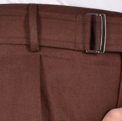 TAGLIATORE Pantaloni<Pantalone largo bustino cinturino lino marrone P-Nevil