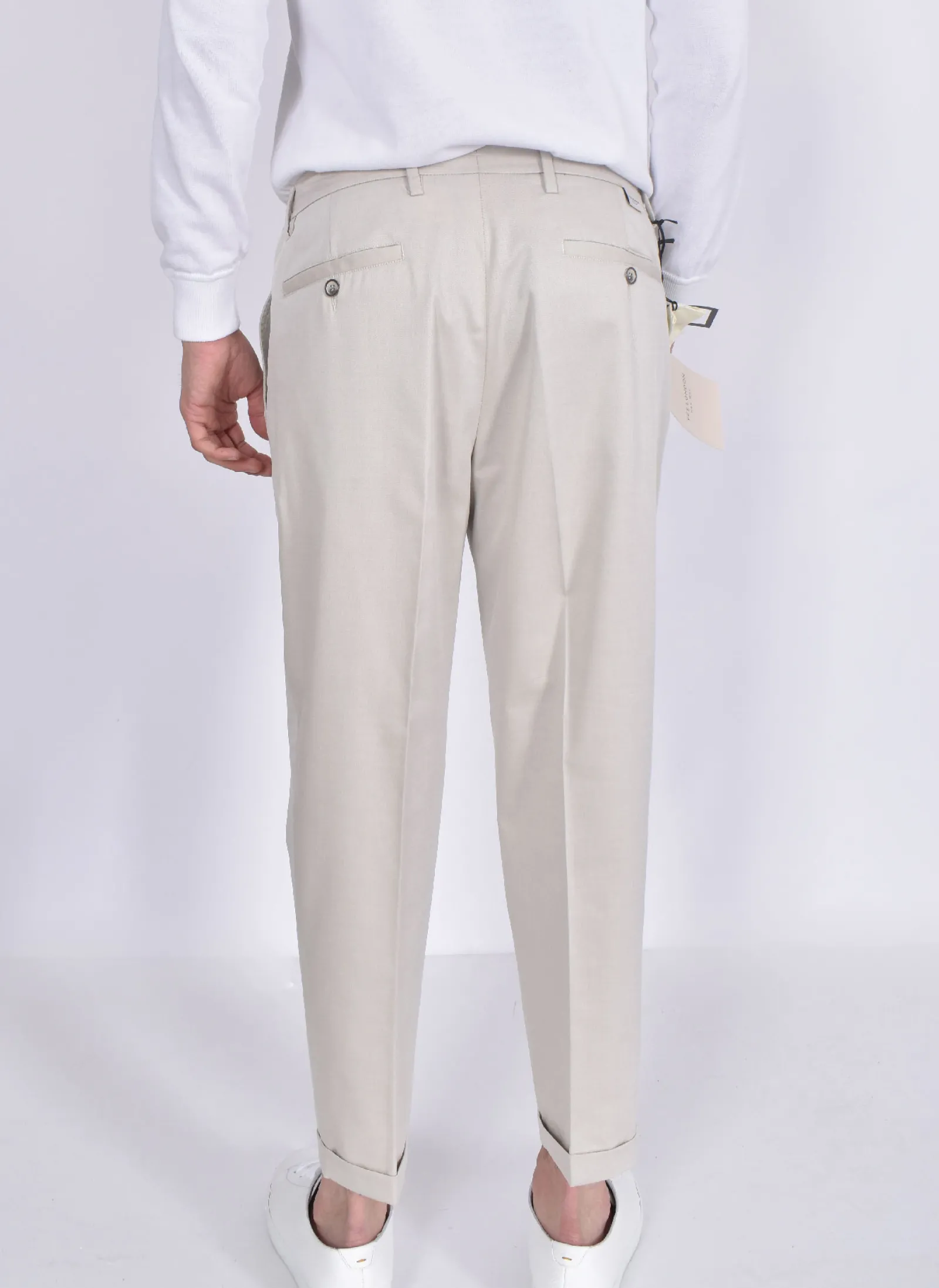 YES LONDON Pantaloni<Pantalone beige sabbia cotone fresco lana
