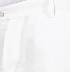 YES LONDON Pantaloni<Pantalone gamba morbida pinces bianco lino cotone