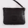 CAMPOMAGGI Pochette<Pochette artigianale nera pelle vacchetta bustina
