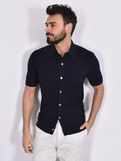 GRAN SASSO Polo<Polo camicia mezza manica Egyptian cotton blu
