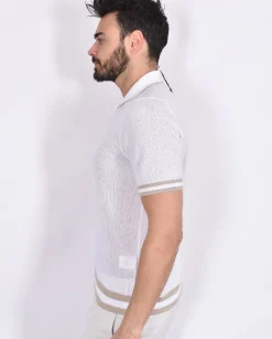 GRAN SASSO Polo<Polo camicia mezza manica fresh cotton bianca
