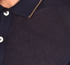 GRAN SASSO Polo<Polo camicia mezza manica fresh cotton blu