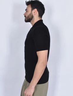 GRAN SASSO Polo<Polo camicia fresh cotton nera