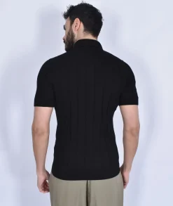 GRAN SASSO Polo<Polo camicia fresh cotton nera