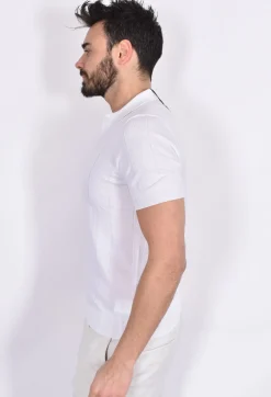 GRAN SASSO Polo<Polo fresh cotton scollo V tennis bianca