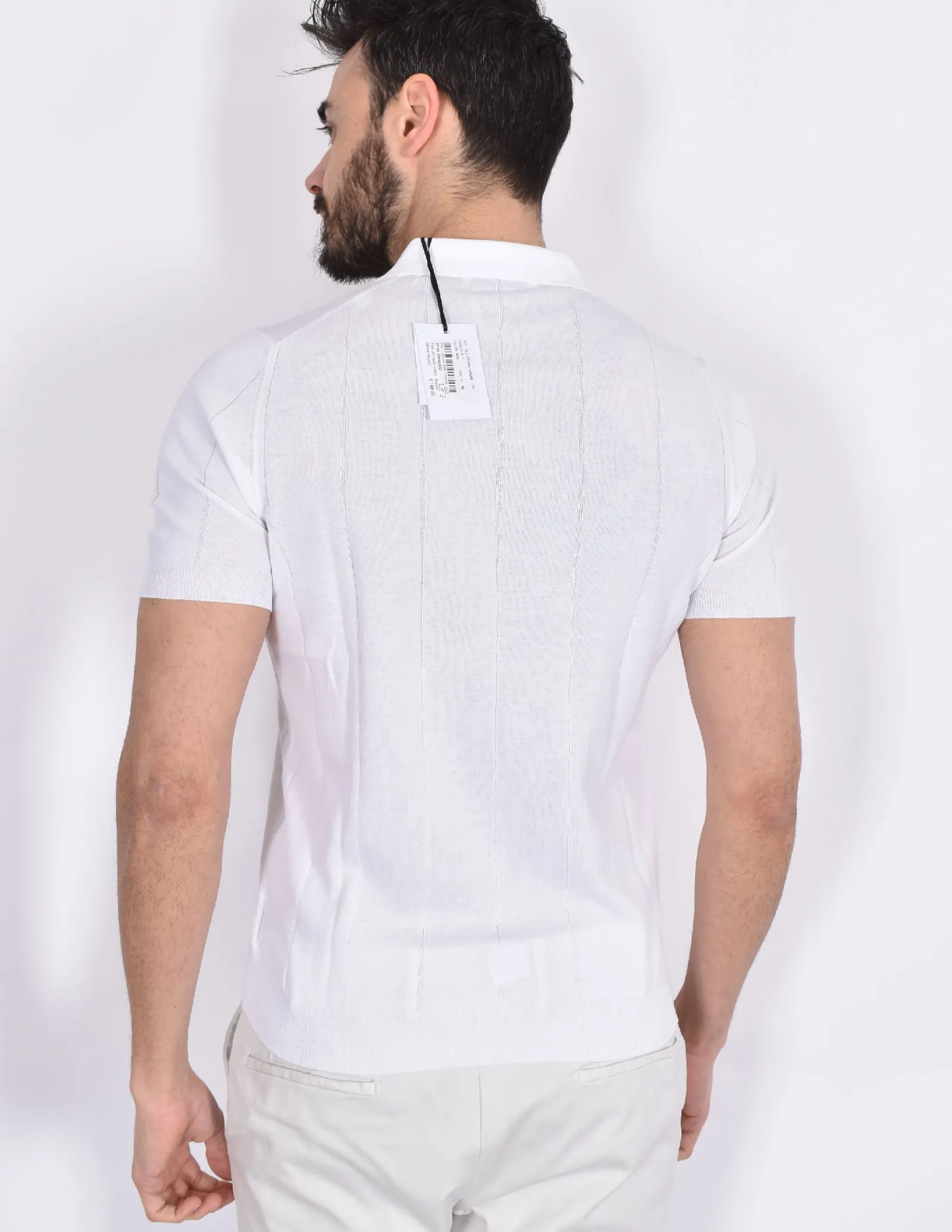 GRAN SASSO Polo<Polo fresh cotton scollo V tennis bianca