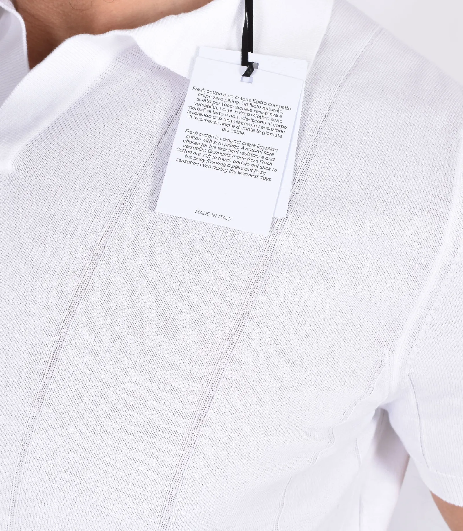 GRAN SASSO Polo<Polo fresh cotton scollo V tennis bianca