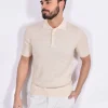 GRAN SASSO Polo<Polo lino cotone beige righe