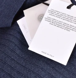 GRAN SASSO Polo<Polo lino cotone blu righe