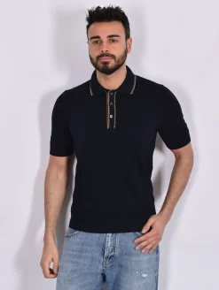GRAN SASSO Polo<Polo organic cotton blu beige
