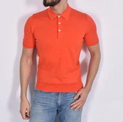 GRAN SASSO Polo<Polo Sea Island rosso corallo