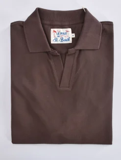 MC2 SAINT BARTH Polo<Polo piquet Charles marrone scollo V