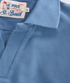 MC2 SAINT BARTH Polo<Polo piquet Charles blu marino scollo V