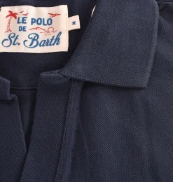 MC2 SAINT BARTH Polo<Polo piquet Charles blu scollo V