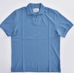 MC2 SAINT BARTH Polo<Polo piquet Charles blu marino scollo V