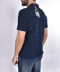 MC2 SAINT BARTH Polo<Polo scollo V sponge blu Jeremy Terry