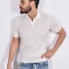 TAGLIATORE Polo<Polo scollo V senza bottoni seta cotone bianca Posh