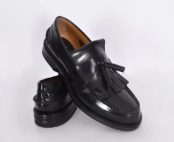 FABI Scarpe<Scarpe mocassini artigianali pelle spazzolata nappine