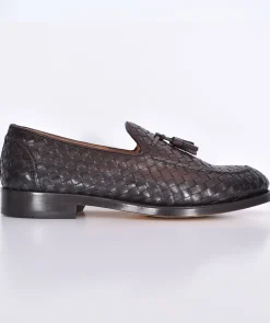 DOUCAL'S Scarpe<Scarpe mocassini Doucals pelle intrecciata moro Straw