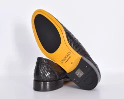 DOUCAL'S Scarpe<Scarpe mocassini Doucals pelle intrecciata moro Straw