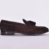 CLAUDIO MARINI Scarpe<Scarpe mocassini fatti a mano suede nappine moro
