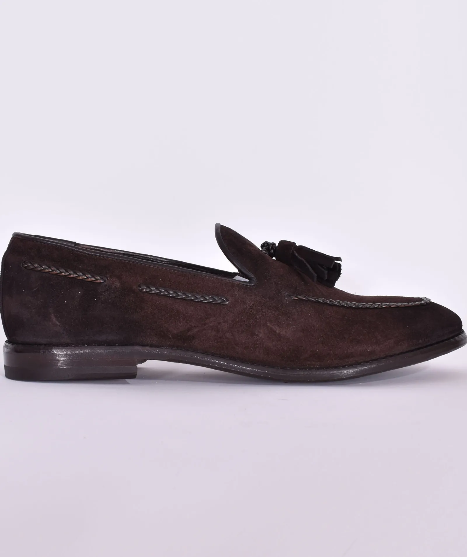 CLAUDIO MARINI Scarpe<Scarpe mocassini fatti a mano suede nappine moro