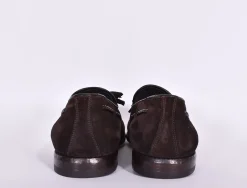 CLAUDIO MARINI Scarpe<Scarpe mocassini fatti a mano suede nappine moro