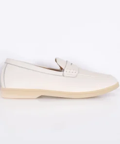 HENDERSON Scarpe<Scarpe mocassini cervo Panama pelle martellata bianche