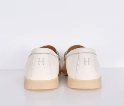HENDERSON Scarpe<Scarpe mocassini cervo Panama pelle martellata bianche