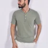 BOB T-shirt<T-shirt city serafino collo bottoni