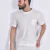 BOB T-shirt<T-shirt Sun bianca taschino ricamo